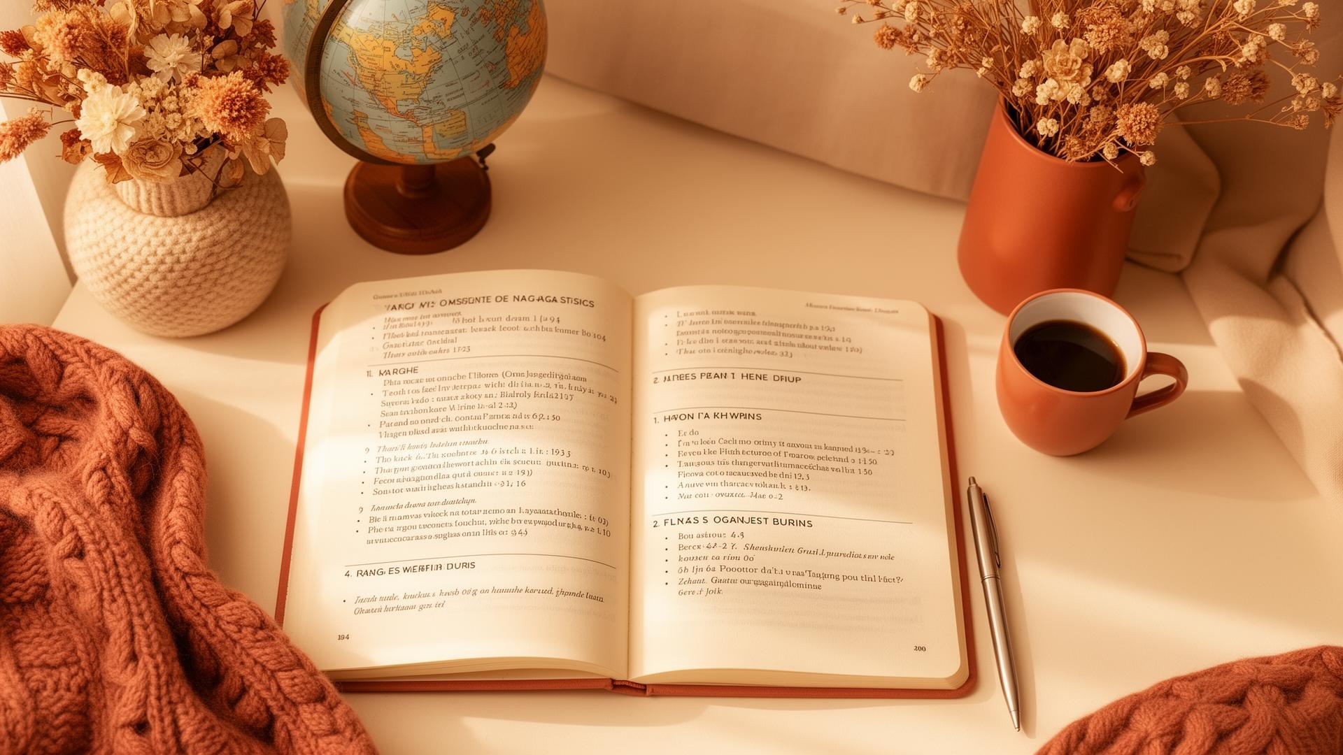 Cozy language learning desk